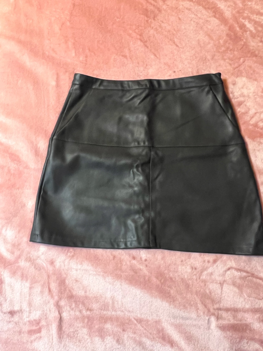 Shinestar Black Faux Leather Panel Mini Skirt